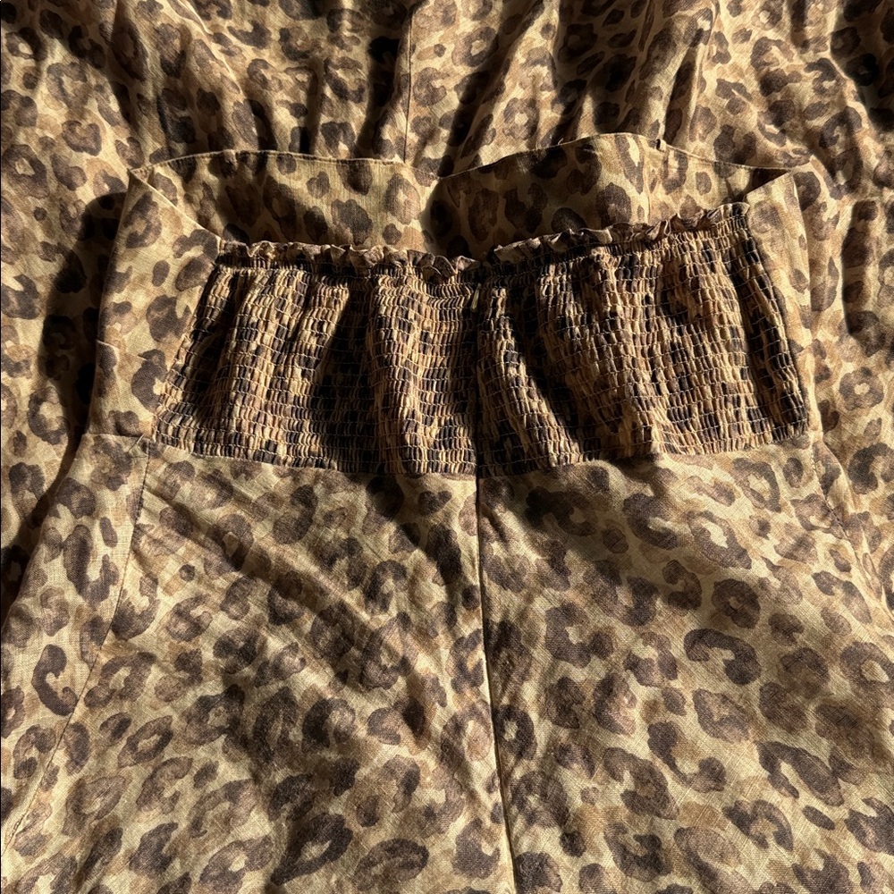 Zimmermann Women's Melody Strapless Maxi Dress In Leopard Size 1 π 100% linen π - Picture 7 of 11